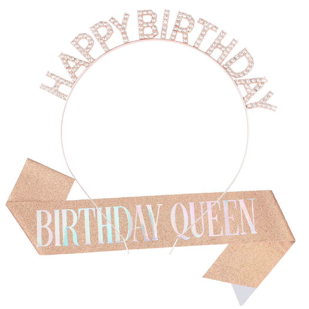 Ladies Glittering Headband with "Happy Birthday" Inscription Kalsten