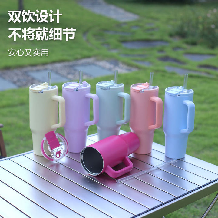 Women's insulated cup with handle and straw Kalsten