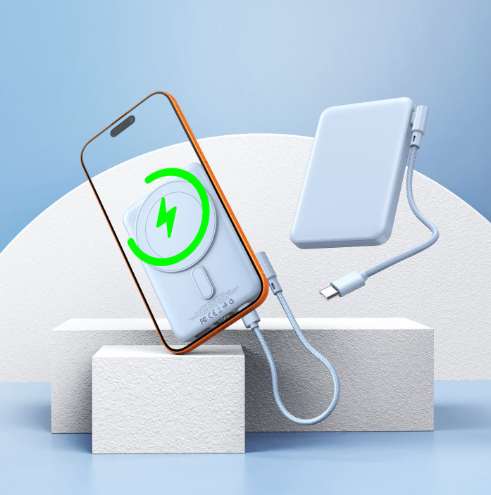 Portable power bank with integrated wireless charger and digital display Kalsten