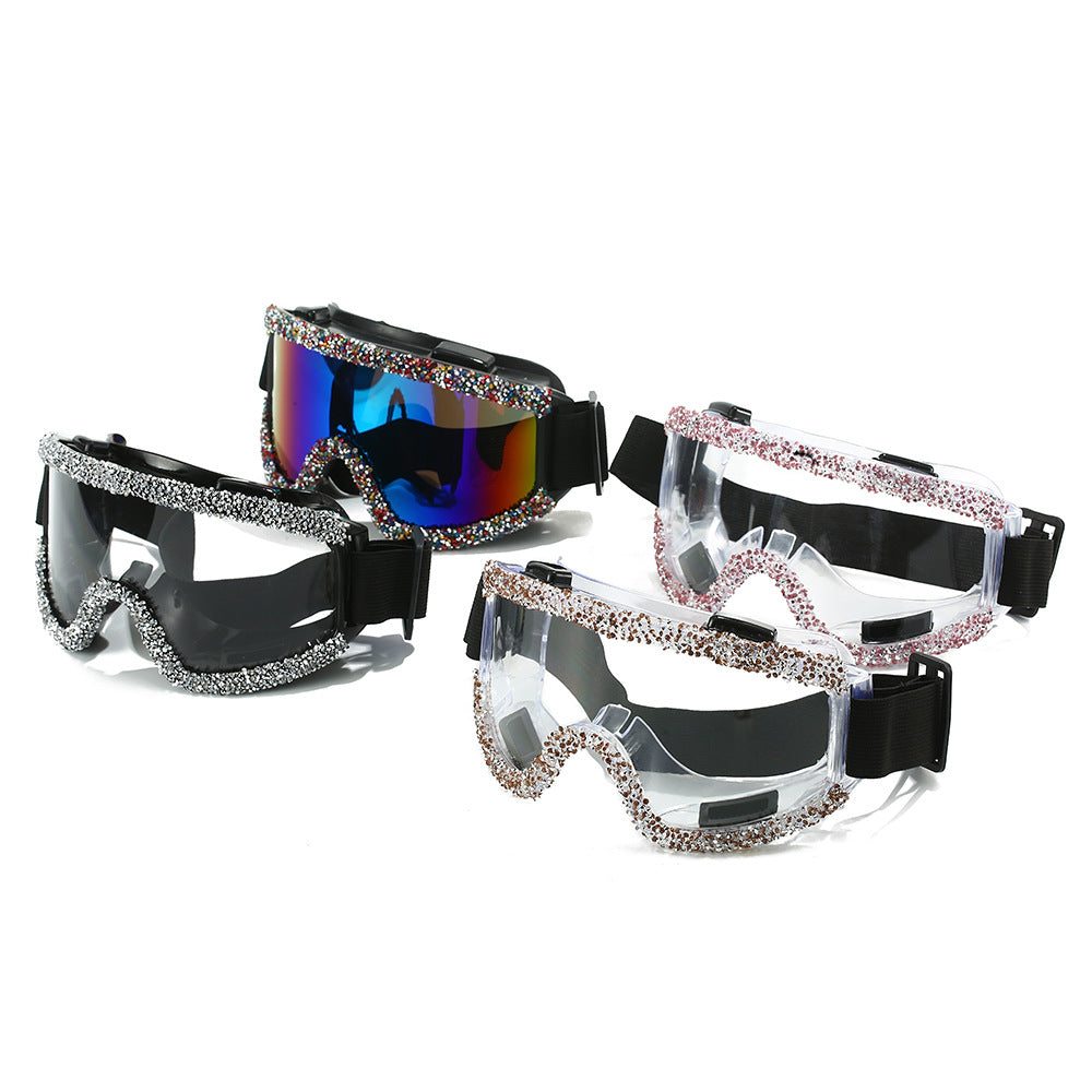 Women's glamorous ski goggles with sparkling decorative frame Kalsten