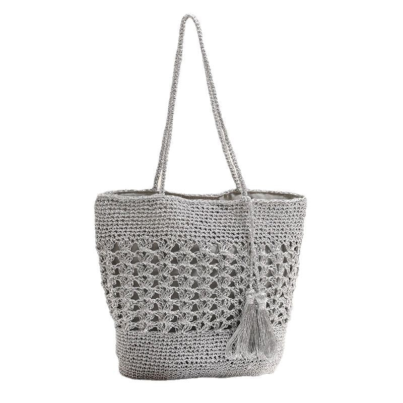Crocheted tote bag with elegant tassels Kalsten