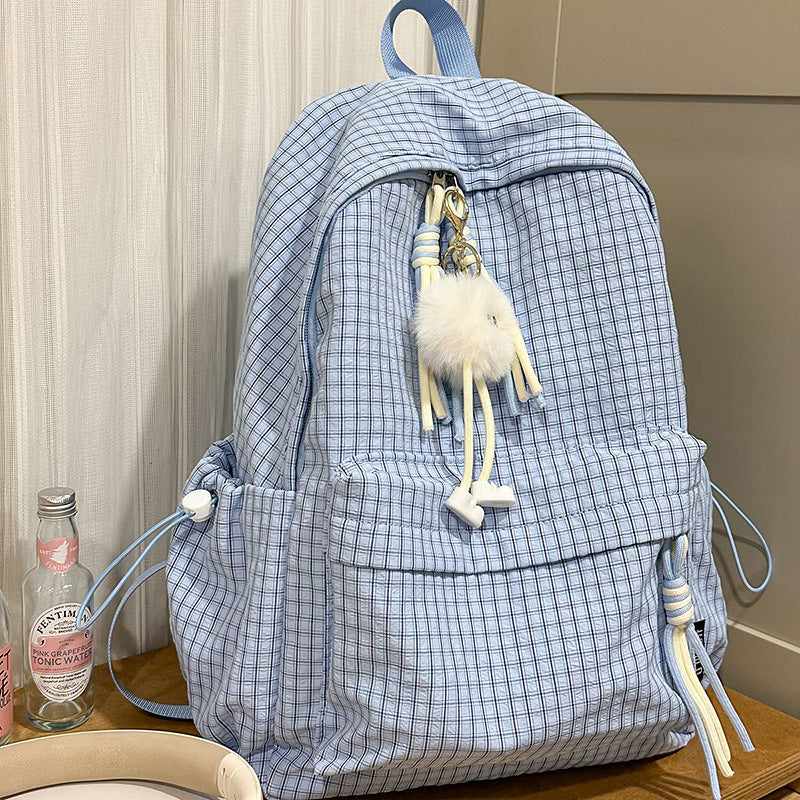 Durable Checked School Backpack