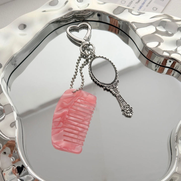 Charming Compact Mirror and Comb Keychain Kalsten