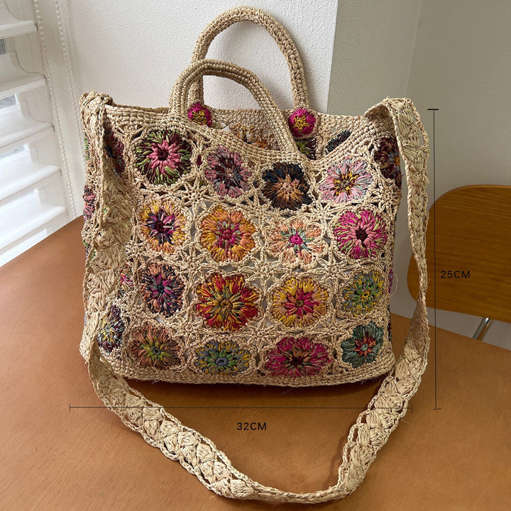 Braided shoulder bag with floral motif Kalsten