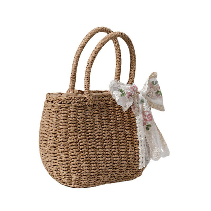Elegant Bast bag with Floral Bow Detail Kalsten