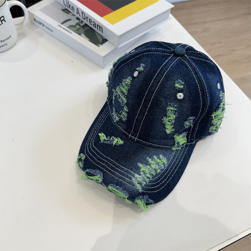 Women's Distressed Denim Baseball Cap Kalsten