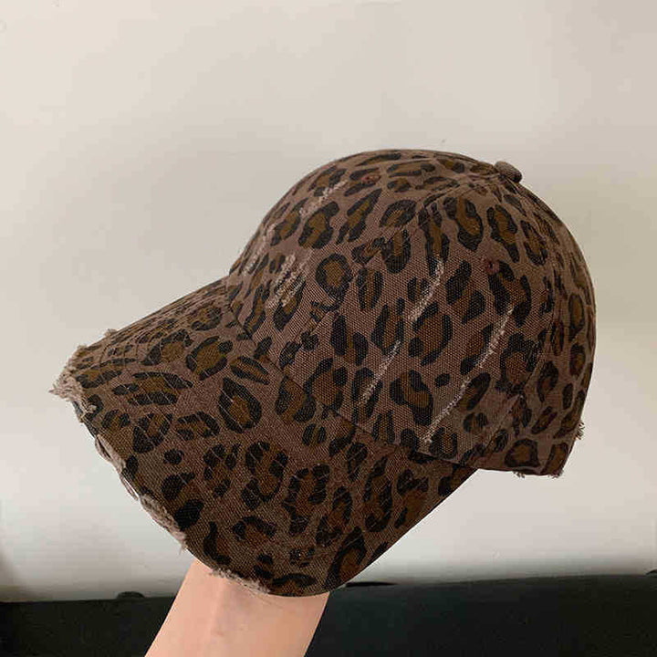 Women's Distressed Leopard Print Baseball Cap Kalsten