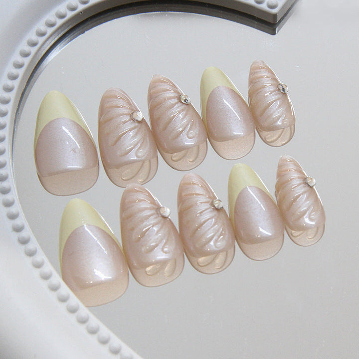 Artistic Shell-Crafted Press-On Nail Extensions Kalsten