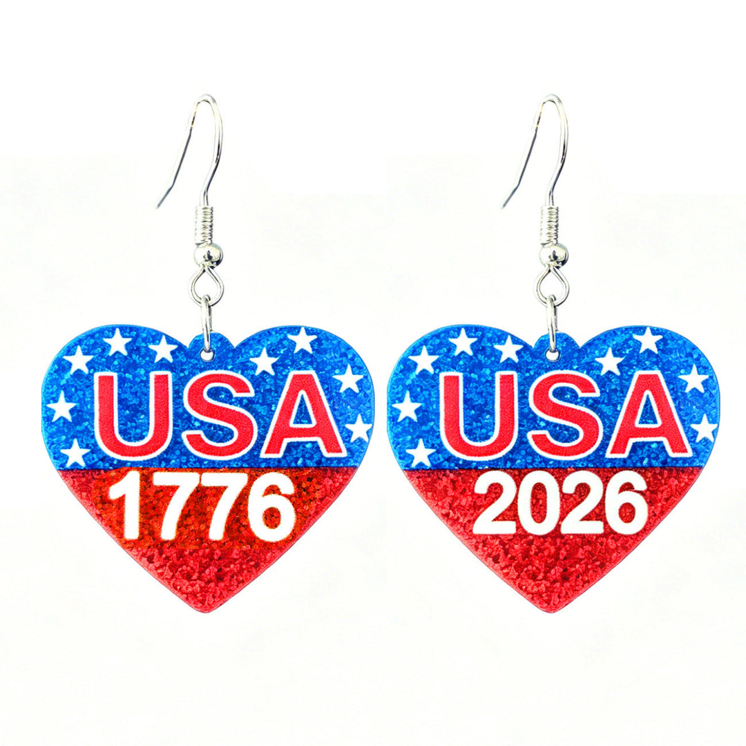 Ladies nan glittering bow earrings with stud closure and star stripe motif Kalsten