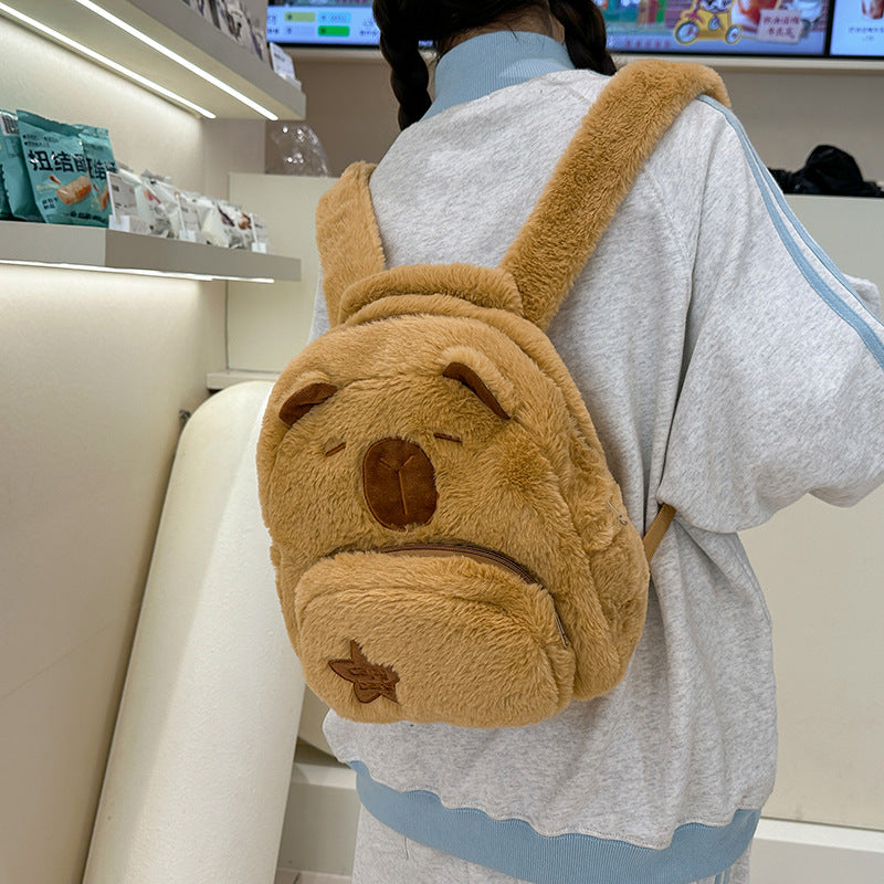 Plush Capybara Character Backpack Kalsten