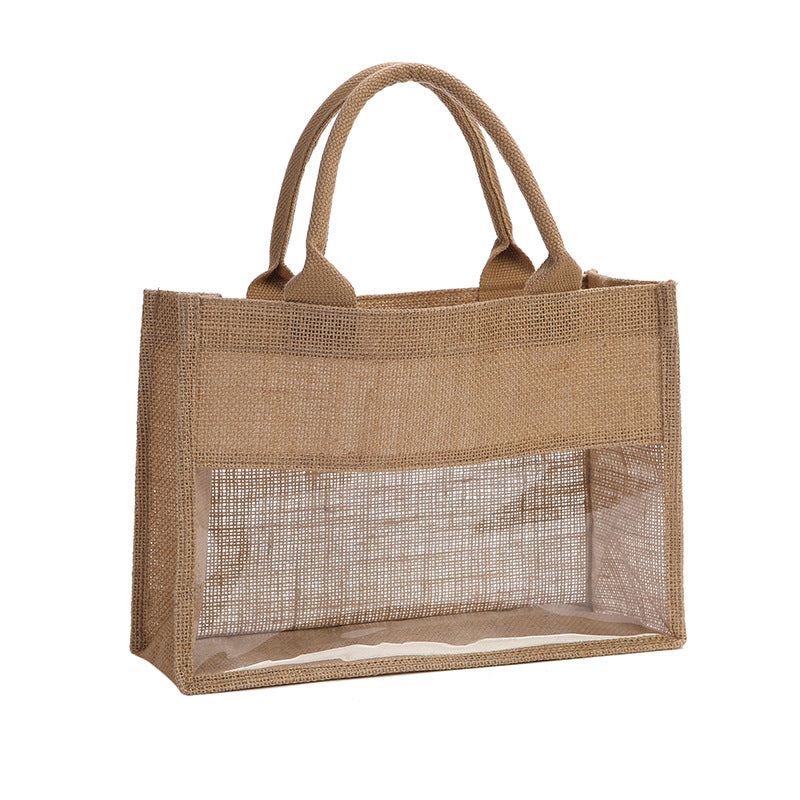 Shopping bag made of natural jute with mesh design Kalsten