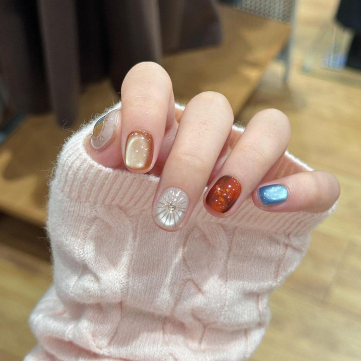 Artificial Artificial Nails with Sparkling Effects Kalsten