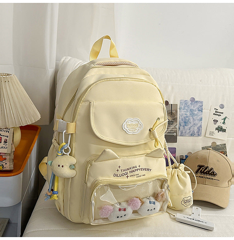 Cat-Designed Multi-Pocket School Backpack Kalsten