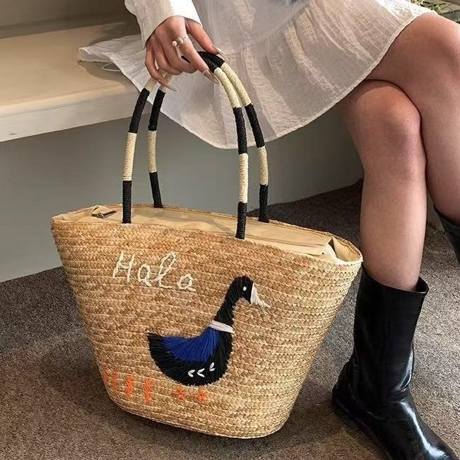 Handcrafted bag with creative animal embroidery Kalsten