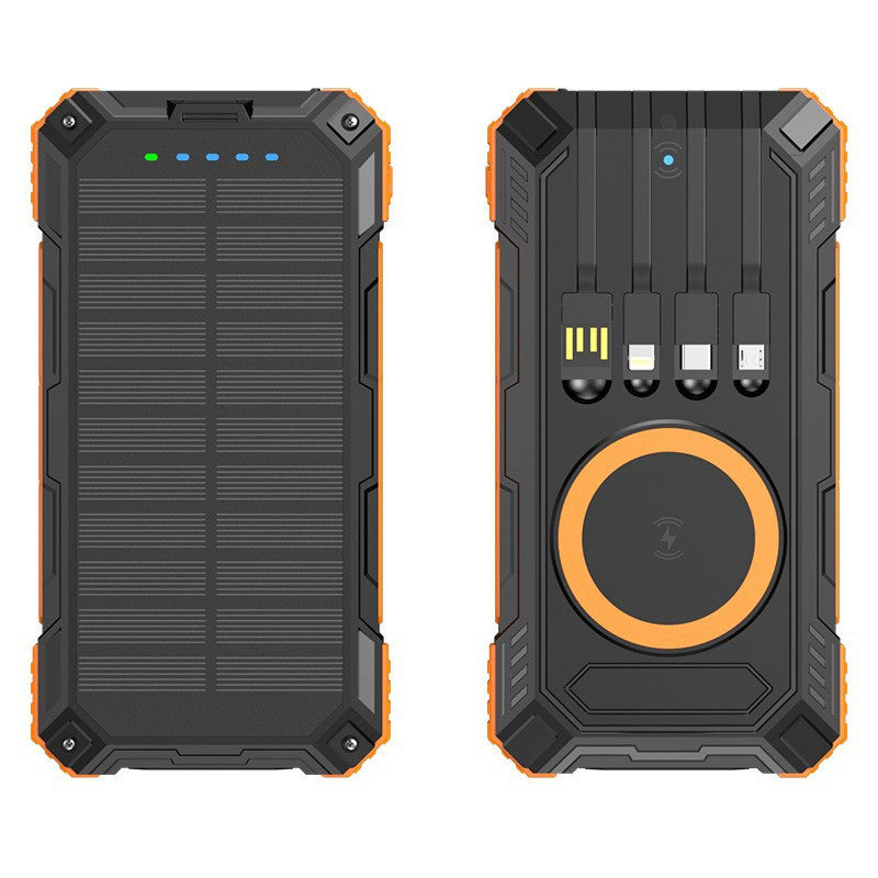 Robust Solar Power Bank with Multifunctional Charging Cable and Integrated Qi Charger Kalsten