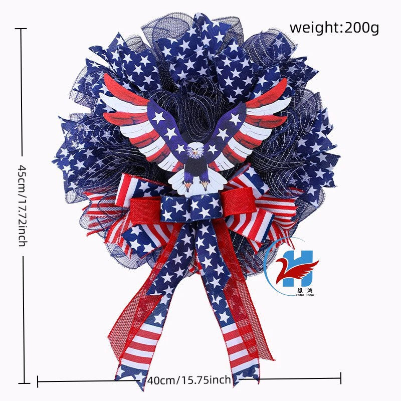 Unisex nan layered star wreath door decor with mixed ribbon bows and wooden accents Kalsten