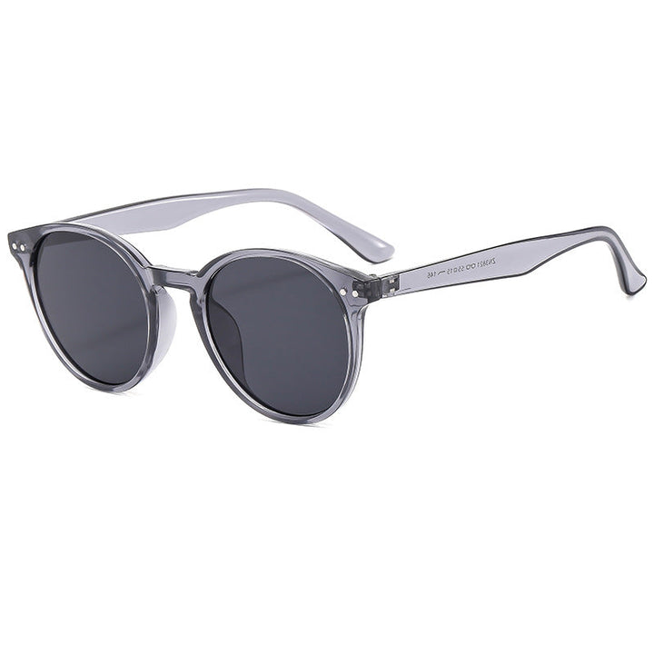Women's fashionable round sunglasses with transparent frame and UV protection Kalsten