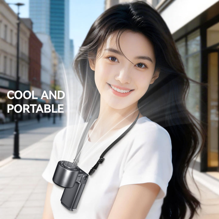 Unisex nan portable rechargeable wearable neck and handheld cooling fan with detachable magnetic dual heads and adjustable tilt Kalsten