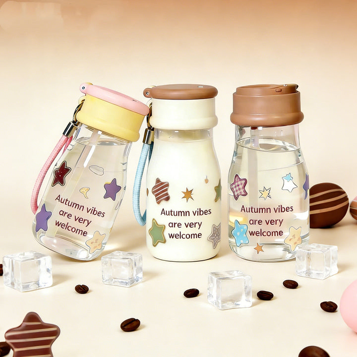 Ladies drinking bottle with playful print and practical carrying handle Kalsten