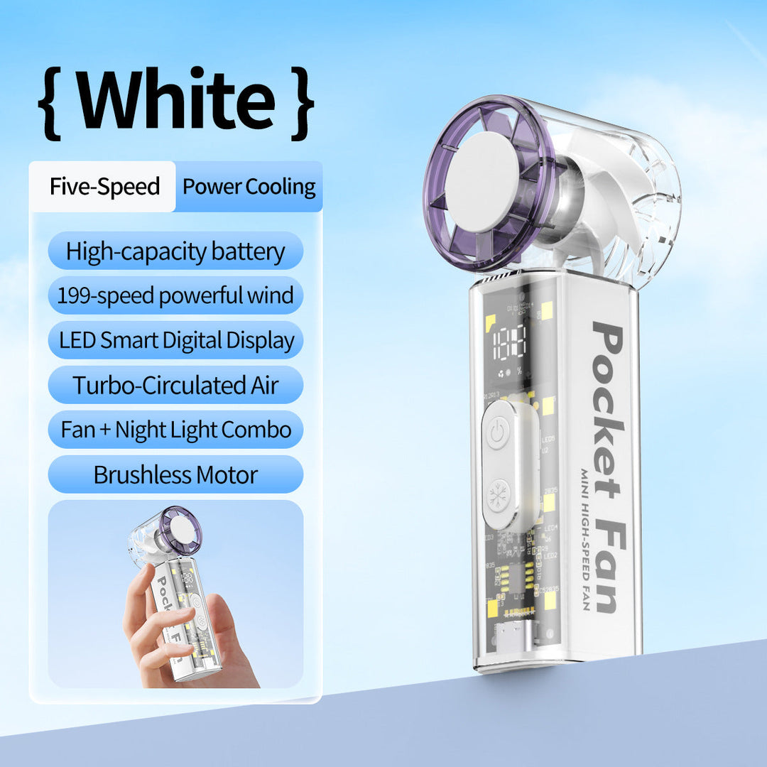 Women Portable High-Speed Mini Fan with LED Display Kalsten