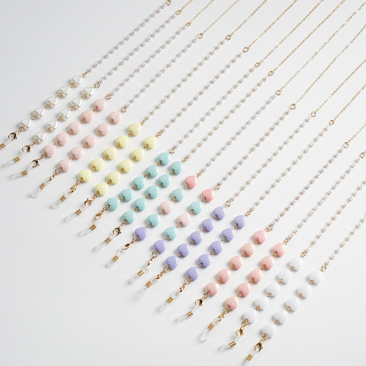 Heart-Shaped Beaded Eyewear Chain kalsten