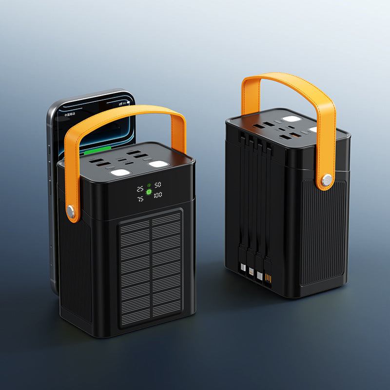 Portable Solar Power Bank with Integrated Cable Management and Digital Display Kalsten
