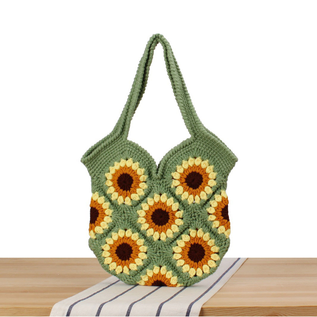 Creative crochet handbag with unique sunflower pattern Kalsten