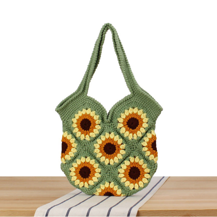 Creative crochet handbag with unique sunflower pattern Kalsten