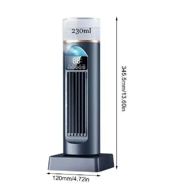 Unisex one size compact vertical personal vaporizer air cooler with digital display removable water tank adjustable louvers USB powered Kalsten