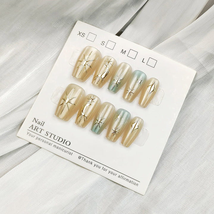 Glamorous artificial nails with holographic effect Kalsten