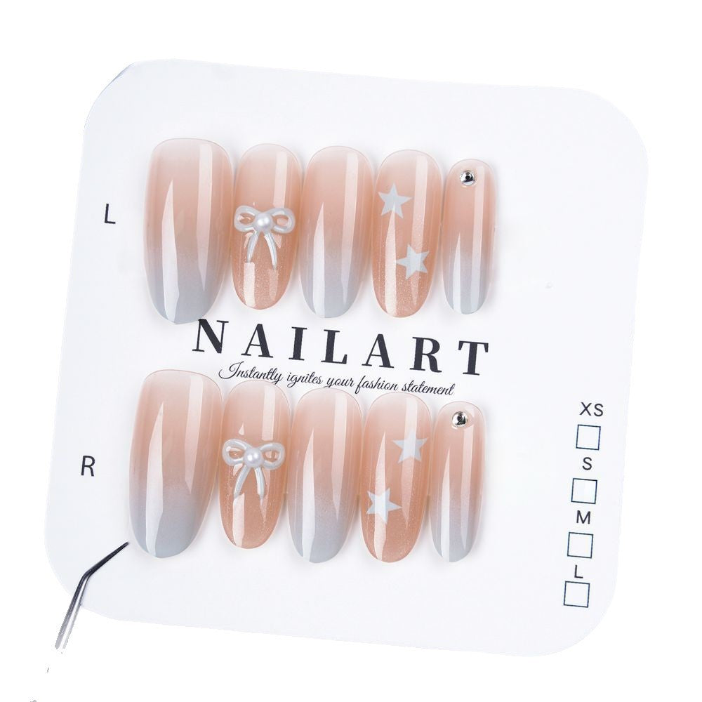 Artificial nails with elegant ombre effect and decorative accents Kalsten