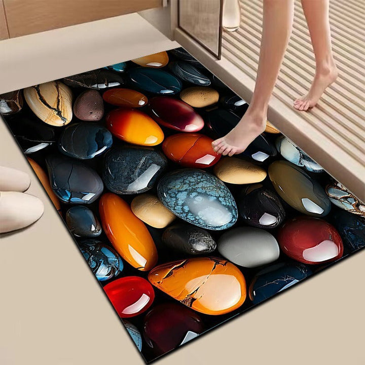 Textured Stone Print Area Mat Kalsten