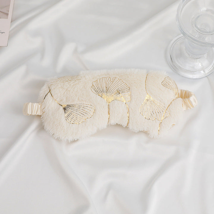 Unisex soft eye mask made of faux fur with festive motif embossing Kalsten