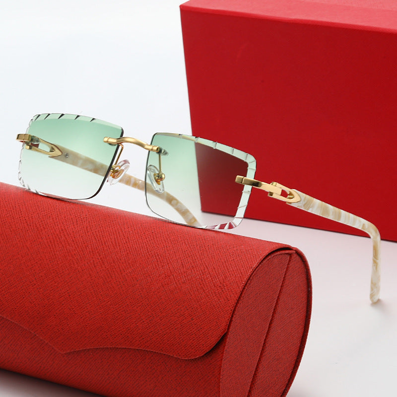 Women's fashionable square sunglasses with golden metal accent and elegant frame Kalsten