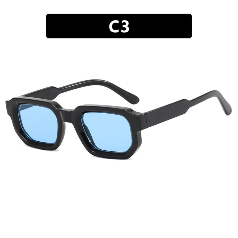 Women's fashionable rectangular sunglasses in a trendy design with clear accents Kalsten