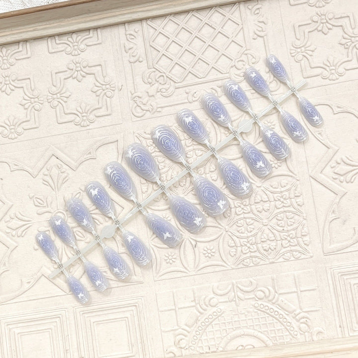 Artistic Floral-Accent Press-On Nail Set Kalsten
