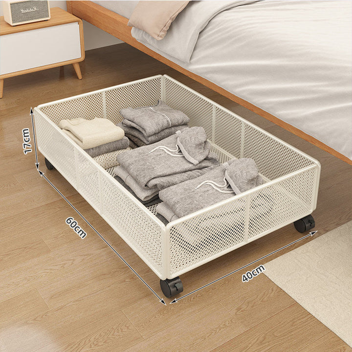 Rolling Under-Bed Storage Basket with Mesh Design Kalsten