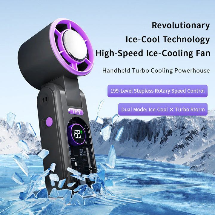 Ladies portable USB fan with integrated temperature display Kalsten