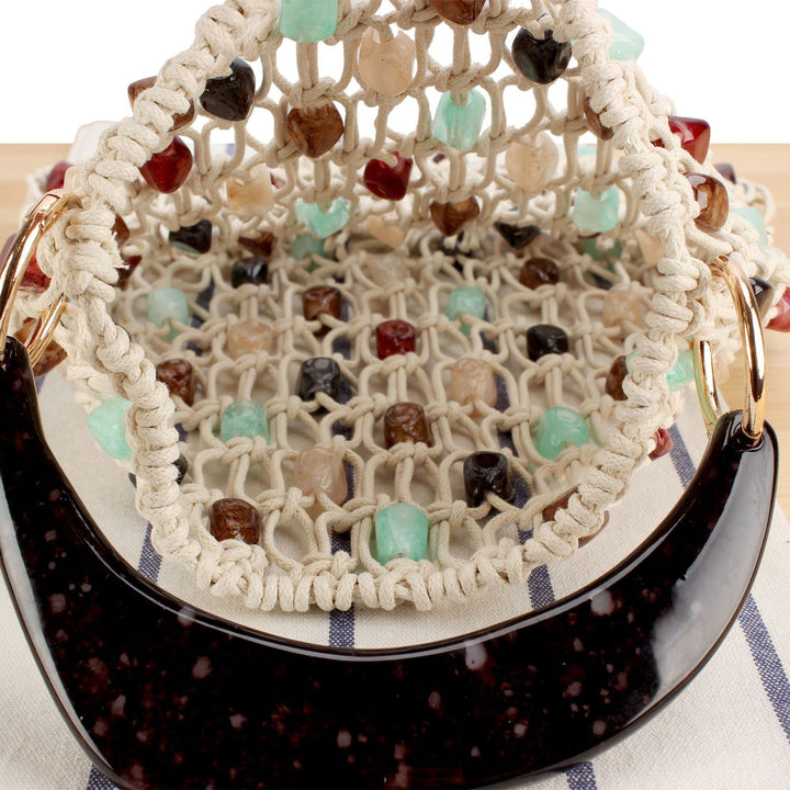 Fashionable handbag in creative net design with colorful accents Kalsten
