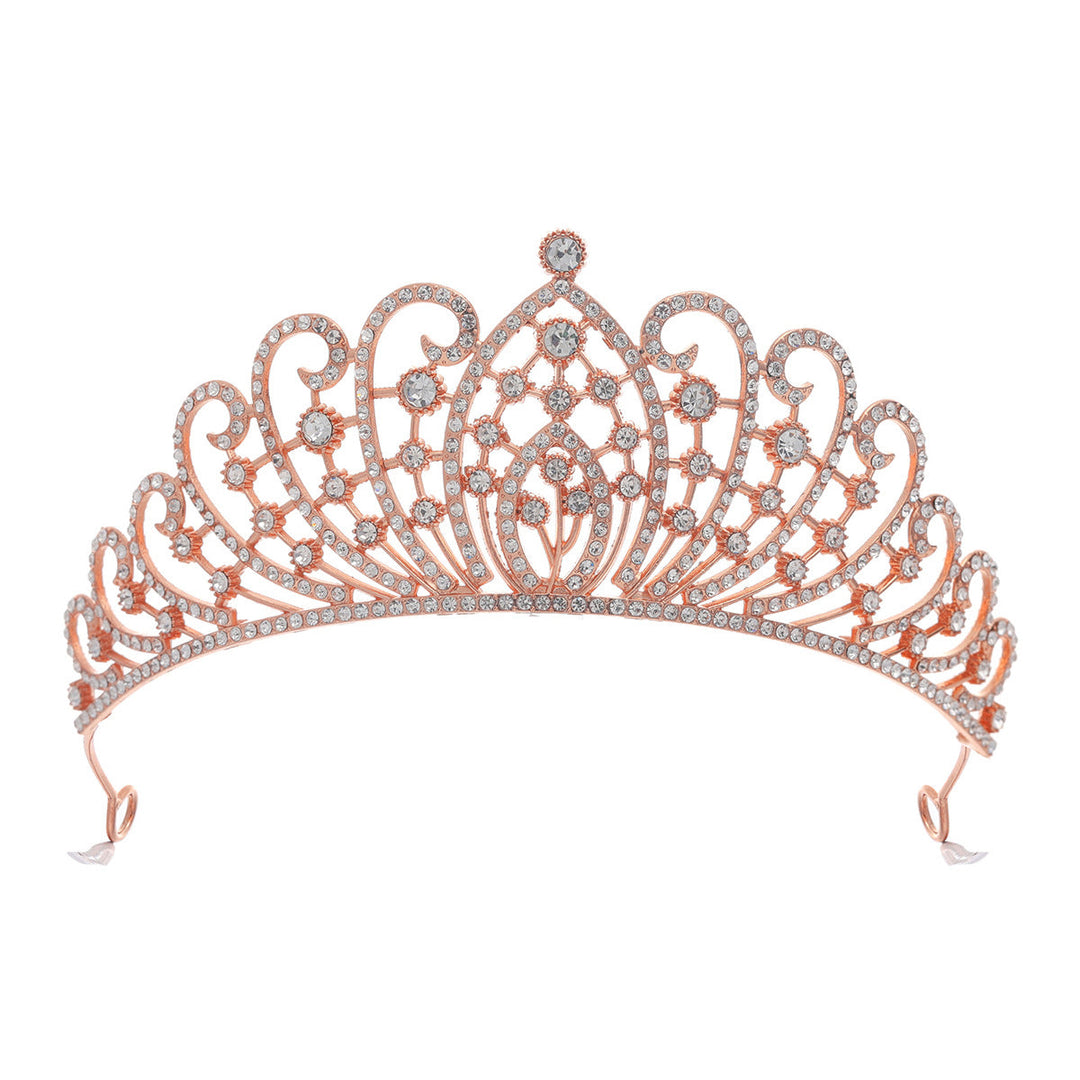 Ladies Elegant Rhinestone Tiara with Floral Details Kalsten