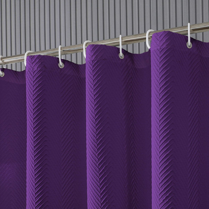 Textured Leaf Pattern Shower Curtain Kalsten