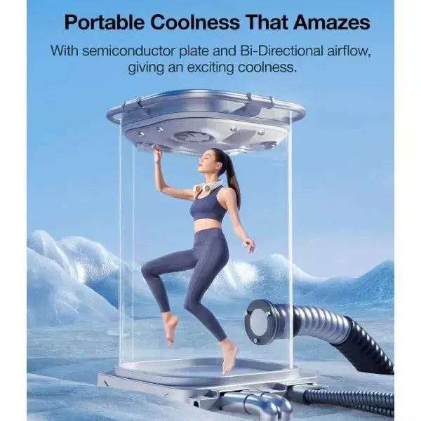 Unisex one size ergonomic bladeless neck air cooler with adjustable turbine vents Kalsten