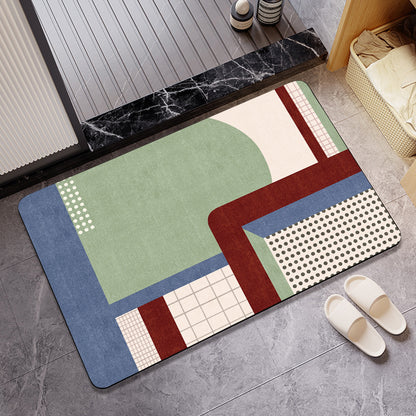 Geometric Patterned Bathroom Mat Acalora