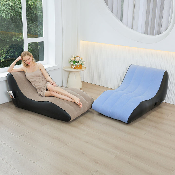 Women Comfortable Inflatable Relax Lounge Chair with Ergonomic Backrest Kalsten