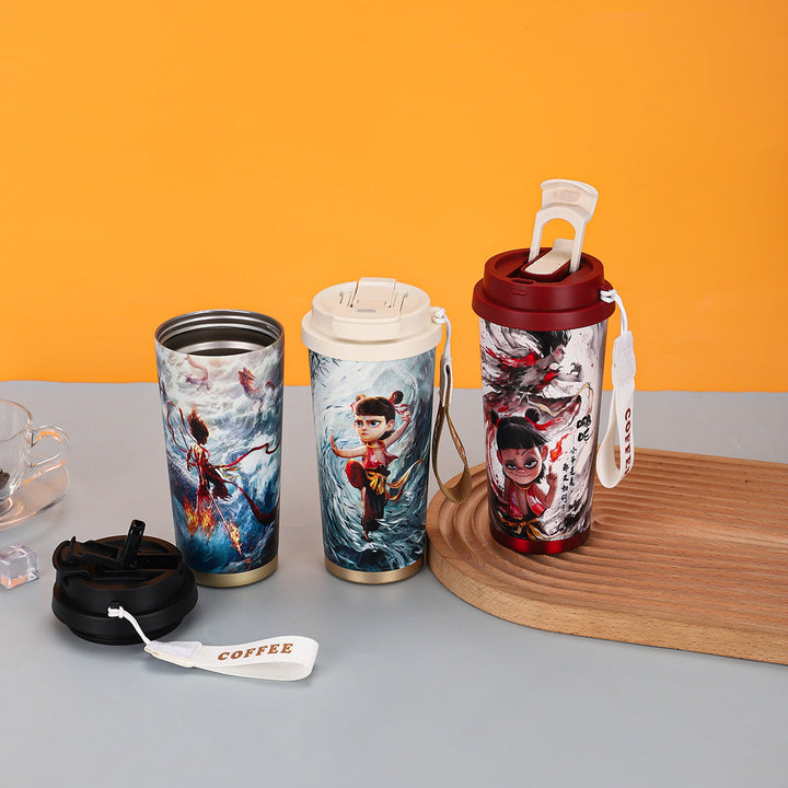 Women's Thermal Mug with Fiery Design Kalsten