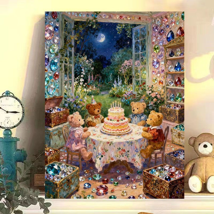 Whimsical Rabbit Scene Canvas Art Print Kalsten