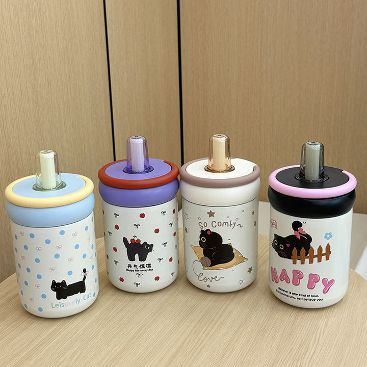 Women's water bottle with innovative silicone cap and playful design Kalsten