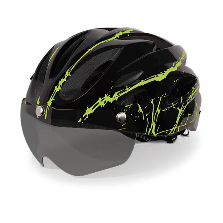 Sporty bicycle helmet with integrated visor Kalsten