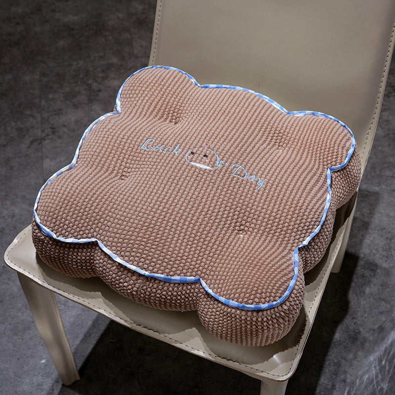 Plush seat cushion with flower pattern Kalsten