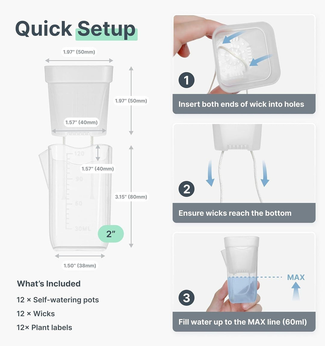 Self-Watering Seed Starter Pot System Kalsten